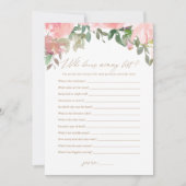 ピンクのフローラはママの赤最高のちゃんのシャワーゲームを知っている 招待状 (正面)