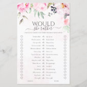 ピンクのフローラは彼女はむしろブライダルシャワーゲーム (正面)