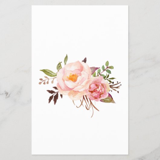 ピンクのフローラは彼女はむしろ赤ちゃんシャワーゲームカード チラシ (裏面)