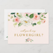 ピンクのフローラは私のフローガールカードになる インビテーションポストカード (正面/裏面)