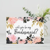 ピンクのフローラは私の花嫁カードになる 招待状 (スタンド正面)