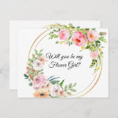 ピンクのフローラは私の花？ インビテーションポストカード (正面/裏面)