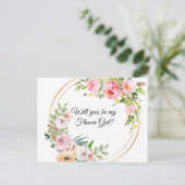 ピンクのフローラは私の花？ インビテーションポストカード (スタンド正面)