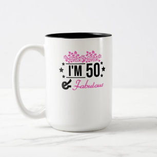 ピンクのフローラは70歳で素晴らしい ツートーンマグカップ