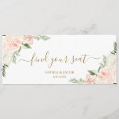 ピンクのフローラぶら下がったの座席表のウェルカムヘッダー (正面)