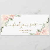 ピンクのフローラぶら下がったの座席表のウェルカムヘッダー (裏面)