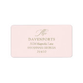 ピンクのフローラみすぼらしいシックなヴィンテージクリスマス ラベル (正面)