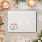 ピンクのフローラみすぼらしいシックなヴィンテージクリスマス ラベル