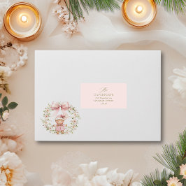 ピンクのフローラみすぼらしいシックなヴィンテージクリスマス ラベル