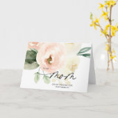 ピンクのフローラを母の結婚式の日に贈る花嫁 カード (黄色い花)