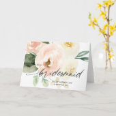 ピンクのフローラを私のブライドメイドに結婚渡す カード (黄色い花)