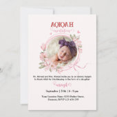 ピンクのフローラアクイーカ – アクイカ – 招待状 (正面)