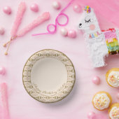 ピンクのフローラアクセント ペーパーボウル (パーティー)