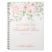 ピンクのフローラアジサイ文字から誕生日文字 ノートブック (正面)