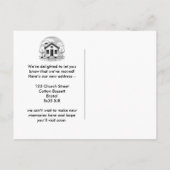 ピンクのフローラアドレスのエレガント変更の新しいホーム 案内ポストカード (裏面)