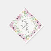 ピンクのフローラアネモネラブは開花ブライダルシャワー スタンダードカクテルナプキン (角)