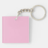 ピンクのフローラアルファベット文字「H」アクリルキーチェーン キーホルダー (裏面)