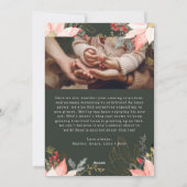 ピンクのフローラアーチ喜び4枚の写真クリスマス シーズンカード (裏面)