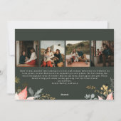 ピンクのフローラアーチ応援の新年への5つの写真 シーズンカード (裏面)