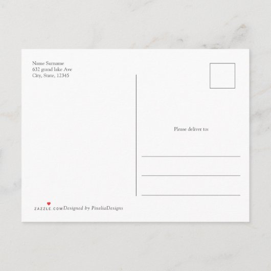 ピンクのフローラアーチ赤ちゃんシャワーinviteとboho pampas インビテーションポストカード (裏面)