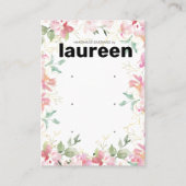 ピンクのフローライヤリングディスプレイ 名刺 (正面)