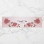 ピンクのフローラウォーターボトルラベル ペットボトルラベル (シングルラベル)