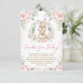 ピンクのフローラウサギの本のためのベビーガール エンクロージャーカード (スタンド正面)