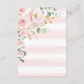 ピンクのフローラウサギの本のためのベビーガール エンクロージャーカード (裏面)