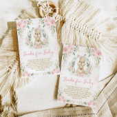 ピンクのフローラウサギの本のためのベビーガール エンクロージャーカード