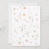 ピンクのフローラウッドランド動物の赤ちゃんシャワー 招待状 (裏面)