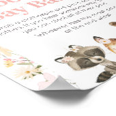 ピンクのフローラウッドランド動物はベビーを言わない ポスター (角)