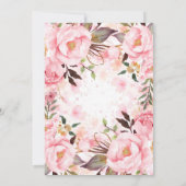 ピンクのフローラエレガントと赤モダンちゃんシャワー 招待状 (裏面)