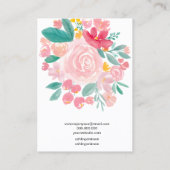 ピンクのフローラエレガントのヘアクリップのバーレット表示 名刺 (裏面)