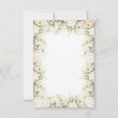 ピンクのフローラエレガントの水の色ヴィンテージウェディング サンキューカード (裏面)