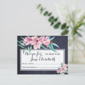 ピンクのフローラエレガントの海軍の花嫁はレシピ ポストカード (スタンド正面)