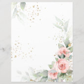 ピンクのフローラエレガント感謝ジャーナル紙シート (裏面)