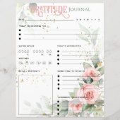 ピンクのフローラエレガント感謝ジャーナル紙シート (正面)