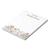 ピンクのフローラエレガント水色の机から ノートパッド (回転)