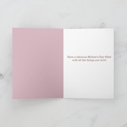 ピンクのフローラカウボーイブーツ母の日ゴッドマザー カード (内部)