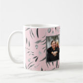 ピンクのフローラカスタムママ写真 コーヒーマグカップ (左)