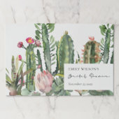 ピンクのフローラカッティリーフブライダルシャワーランチョンマット ペーパーパッド (正面)