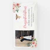 ピンクのフローラカドセウスおめでとうナース写真 横断幕 (縦)