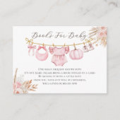 ピンクのフローラカボチャ赤ちゃんシャワーブックリクエスト エンクロージャーカード (正面)