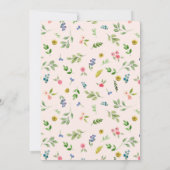 ピンクのフローラガーデンブライダルシャワー招待カード 招待状 (裏面)