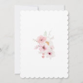 ピンクのフローラガーデンブライダルシャワー招待 招待状 (裏面)