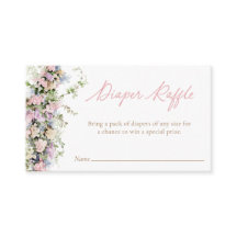 ピンクのフローラガーデンベビーシャワーオムツラッフル