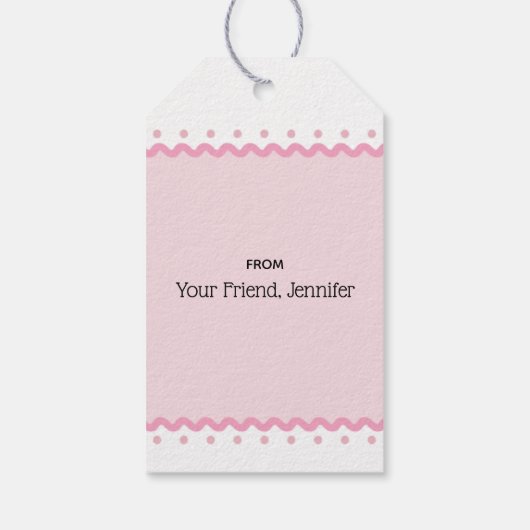 ピンクのフローラガーデンヴァレンティーンズデー ギフトタグ (裏面)