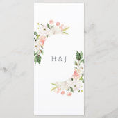 ピンクのフローラガーデン婚約パーティメニュー メニュー (裏面)