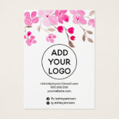 ピンクのフローラガーリージュエリーイヤリングネックレスディスプレイ (裏面)