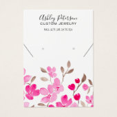 ピンクのフローラガーリージュエリーイヤリングネックレスディスプレイ (正面)